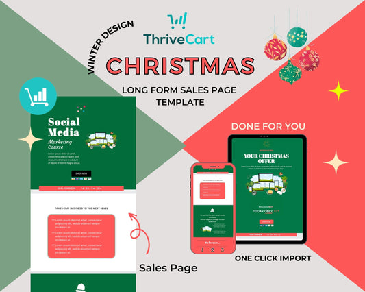Animated Christmas Sales Page Template in ThriveCart