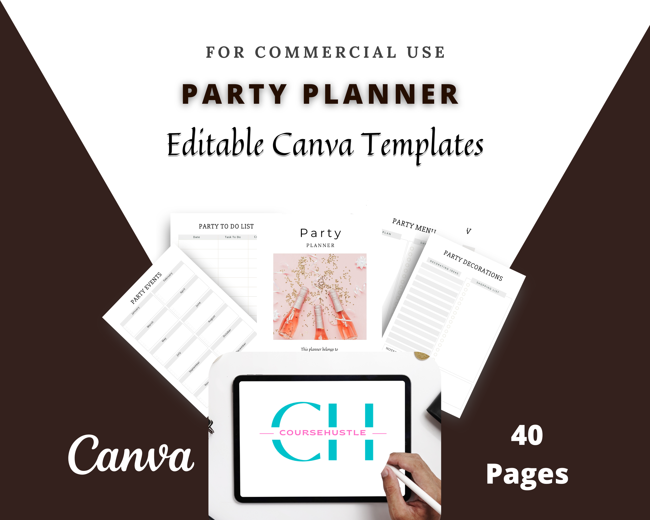 Editable Party Planner in Canva | Commercial Use