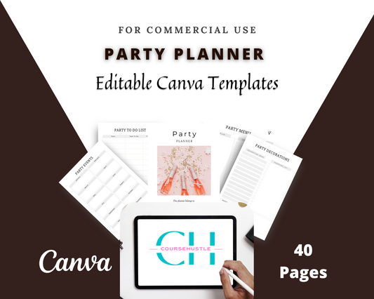 Editable Party Planner in Canva | Commercial Use