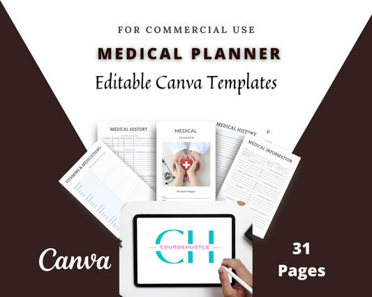 Editable Medical Planner in Canva | Commercial Use