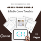 Editable Order Form Templates in Canva | Commercial Use