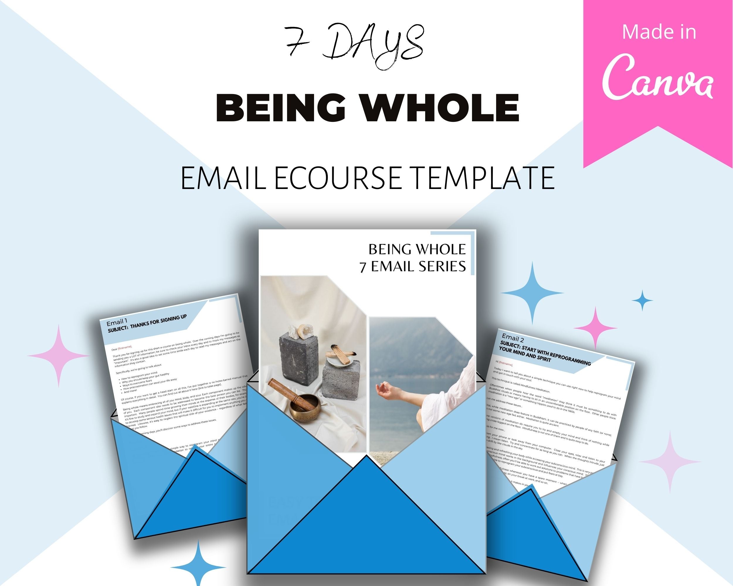 Being Whole 7 Day Emails | Done-for-You eCourse | Rebrandable Newsletter