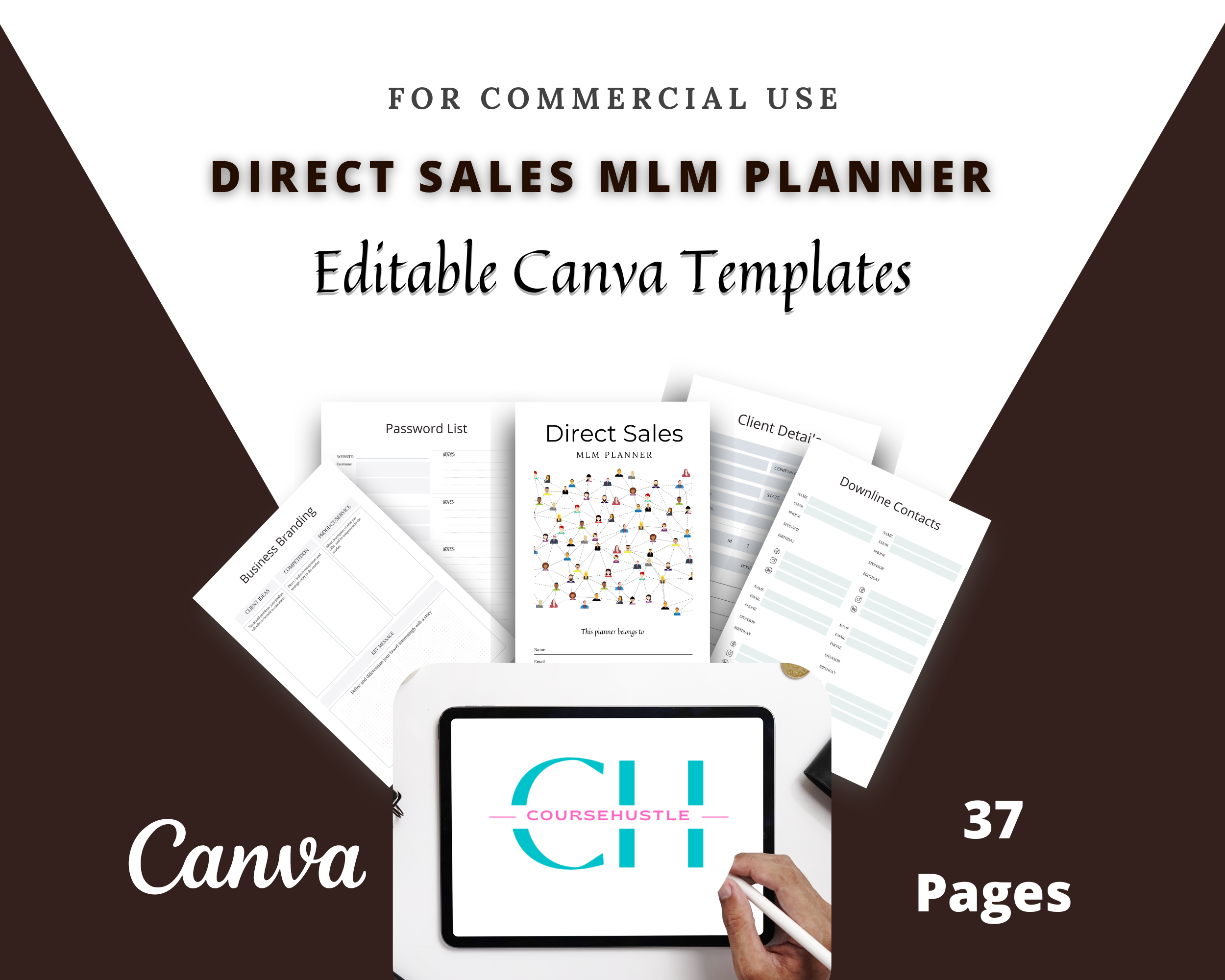 Editable Direct Sales Planner in Canva | Commercial Use