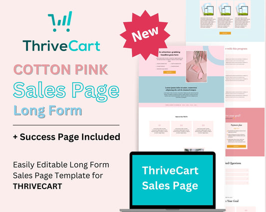 Cotton Pink Sales Page Template in ThriveCart