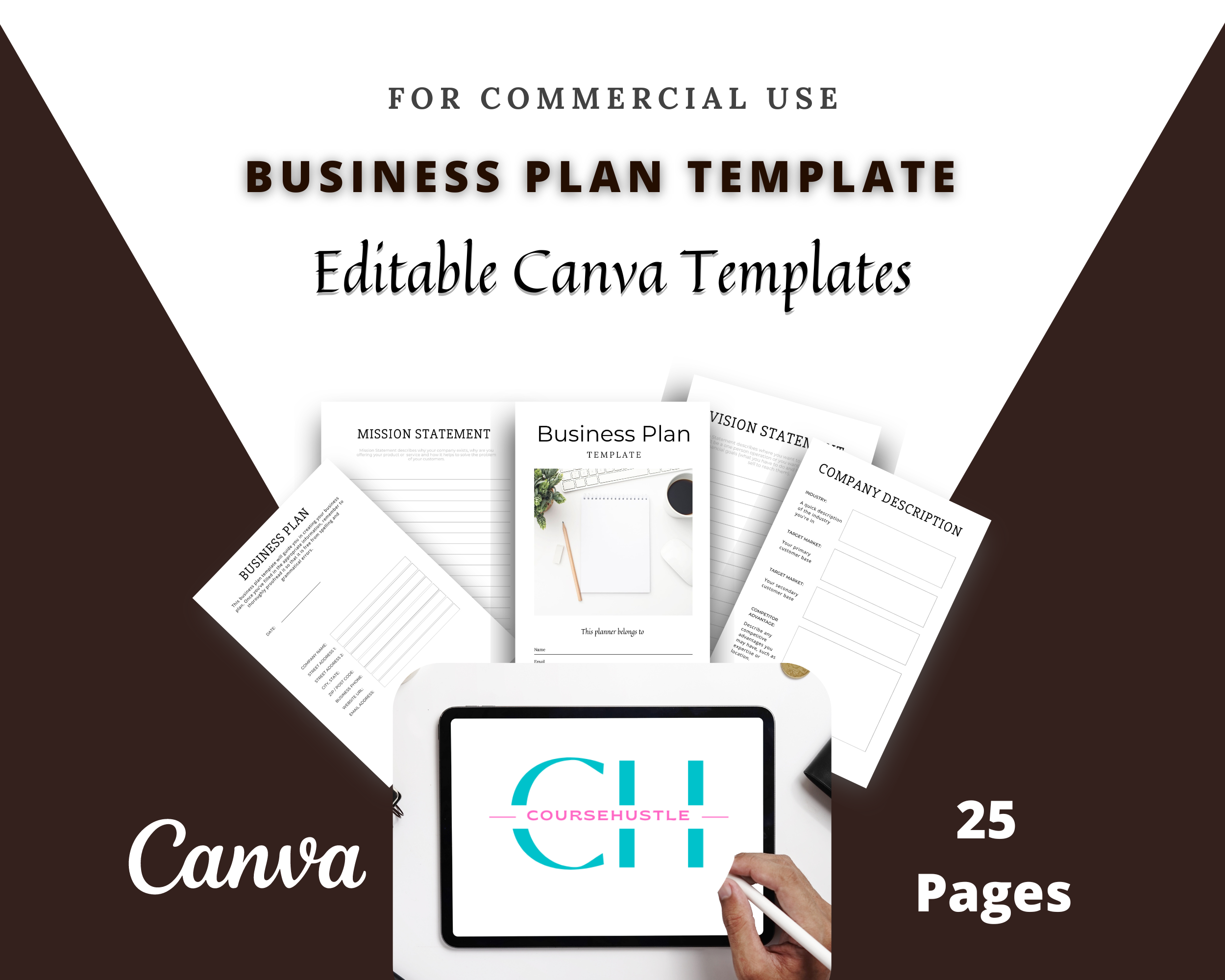 Editable Business Plan Template in Canva | Commercial Use