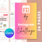 21-Day Instagram Challenge | Editable Canva Template A4 Size