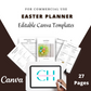Editable Easter Planner in Canva | Canva Template Pack | Easter Planner Canva | Commercial Use