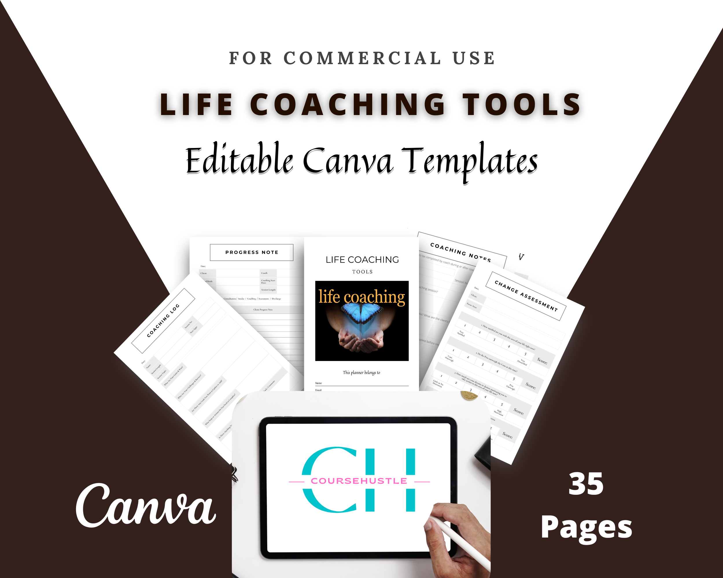 Editable Life Coaching Tools in Canva | Commercial Use