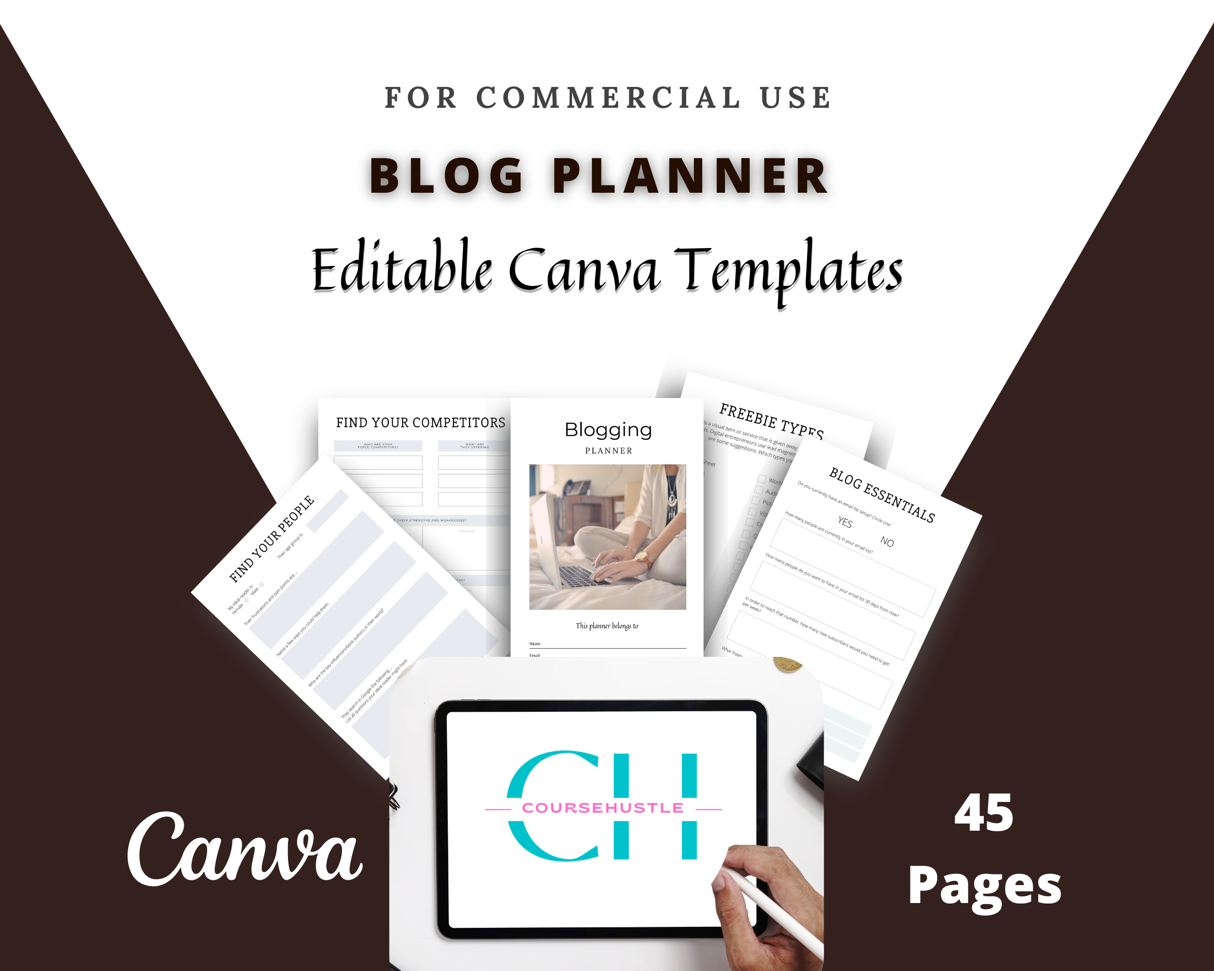 Editable Blog Planner Templates in Canva | Commercial Use