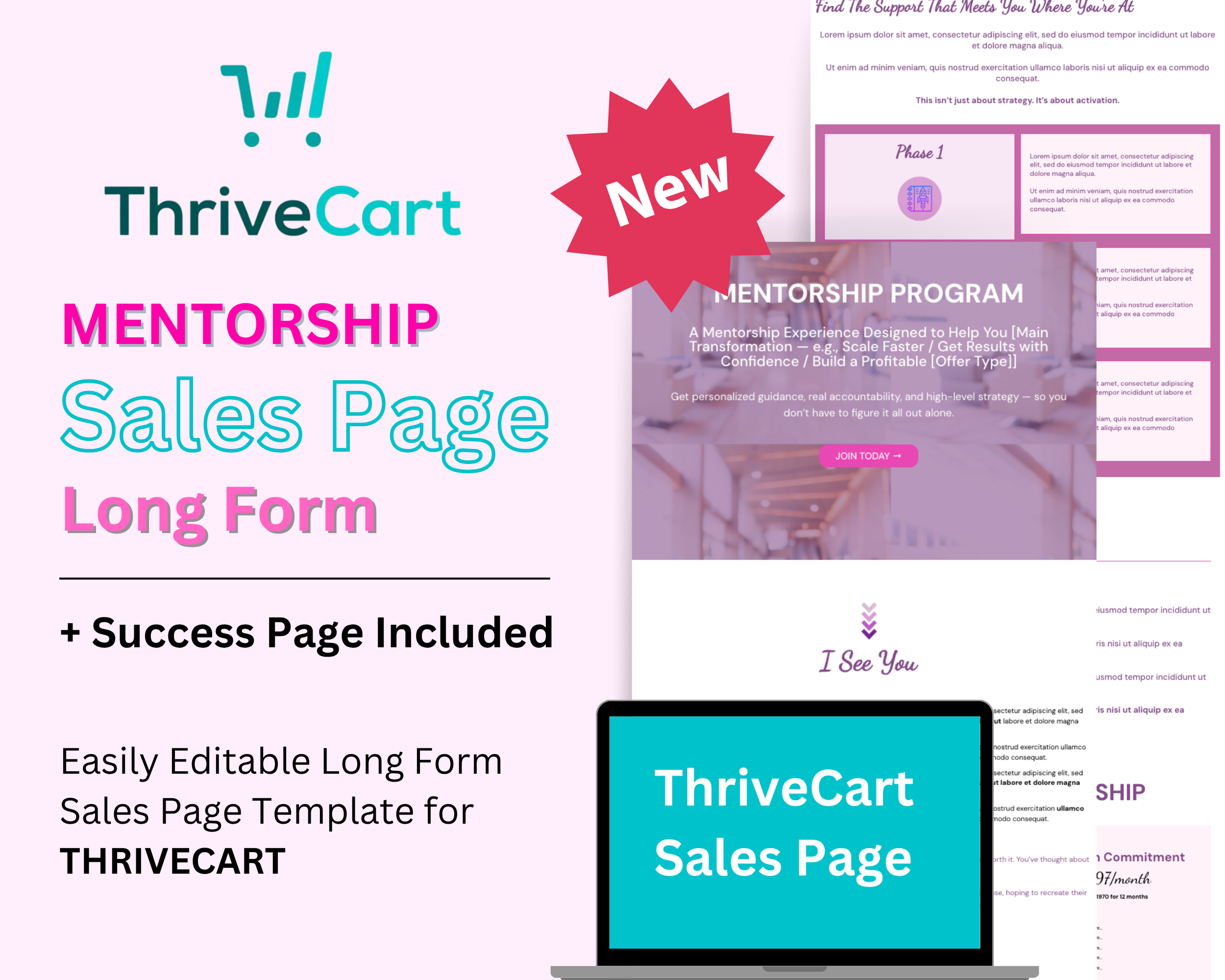 Mentorship Program Sales Page Template in ThriveCart