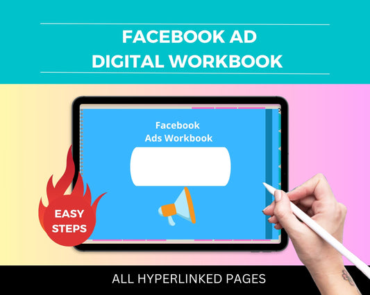 Facebook Ad Digital Workbook | Hyperlinked PDF | Suitable with Goodness & Notability