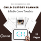 Editable Child Custody Planner in Canva | Canva Template Pack | Commercial Use