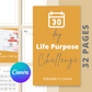 30-Day Life Purpose Challenge | Editable Canva Template A4 Size