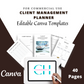 Editable Client Management Planner in Canva | Commercial Use