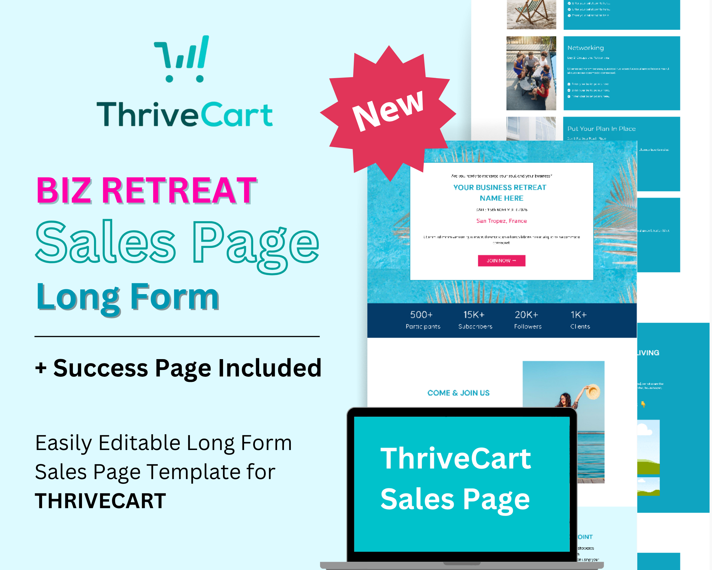 Business Retreat Sales Page Template in ThriveCart