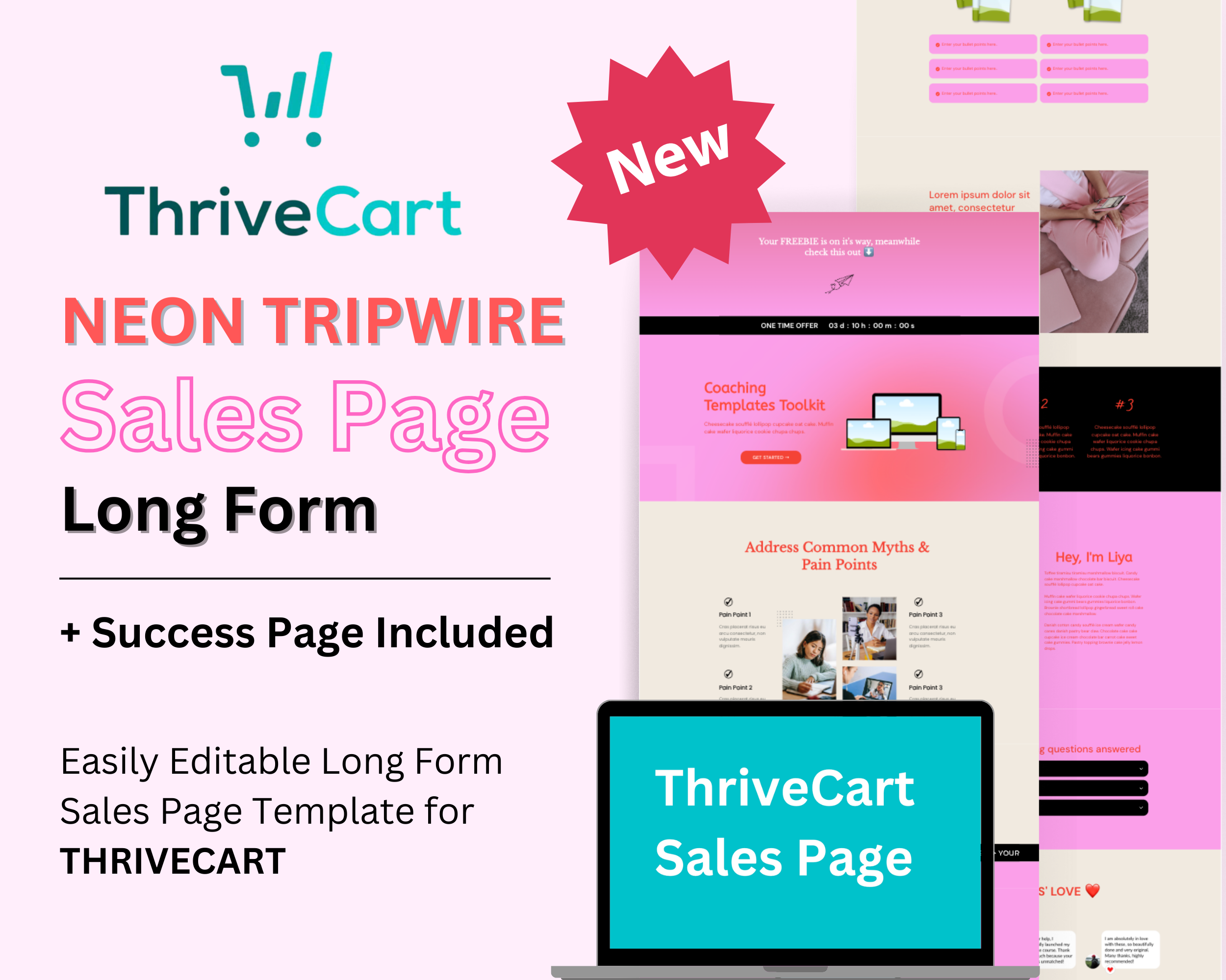 Tripwire Neon Sales Page Template in ThriveCart