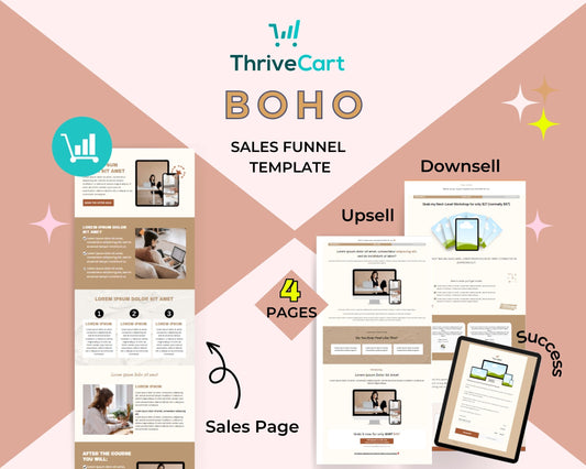 Boho ThriveCart 4-Page Sales Funnel Template