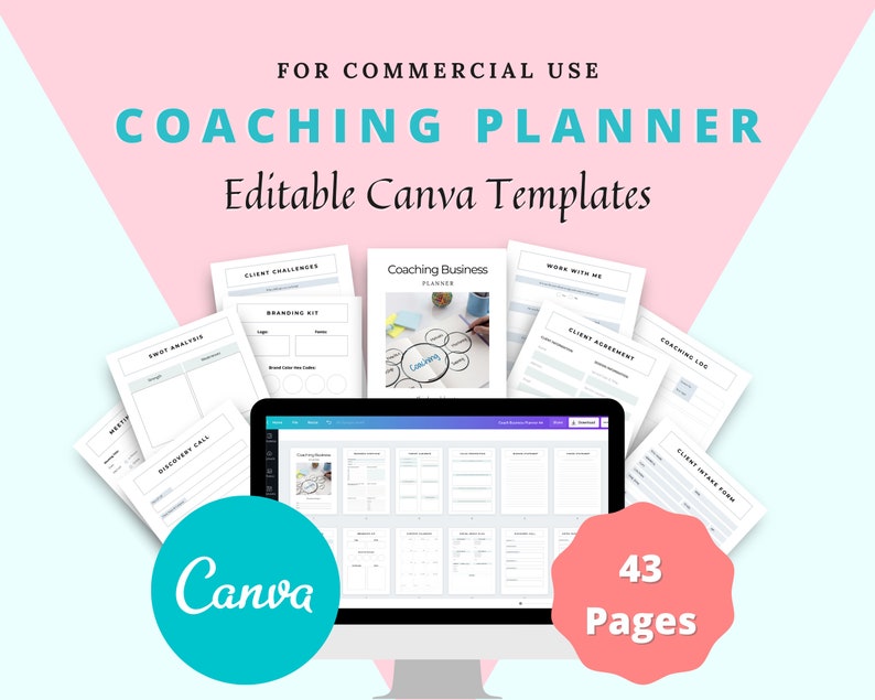 Editable Coaching Planner Templates in Canva | Coaching Tools