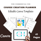 Editable Course Creation Planner in Canva | Commercial Use
