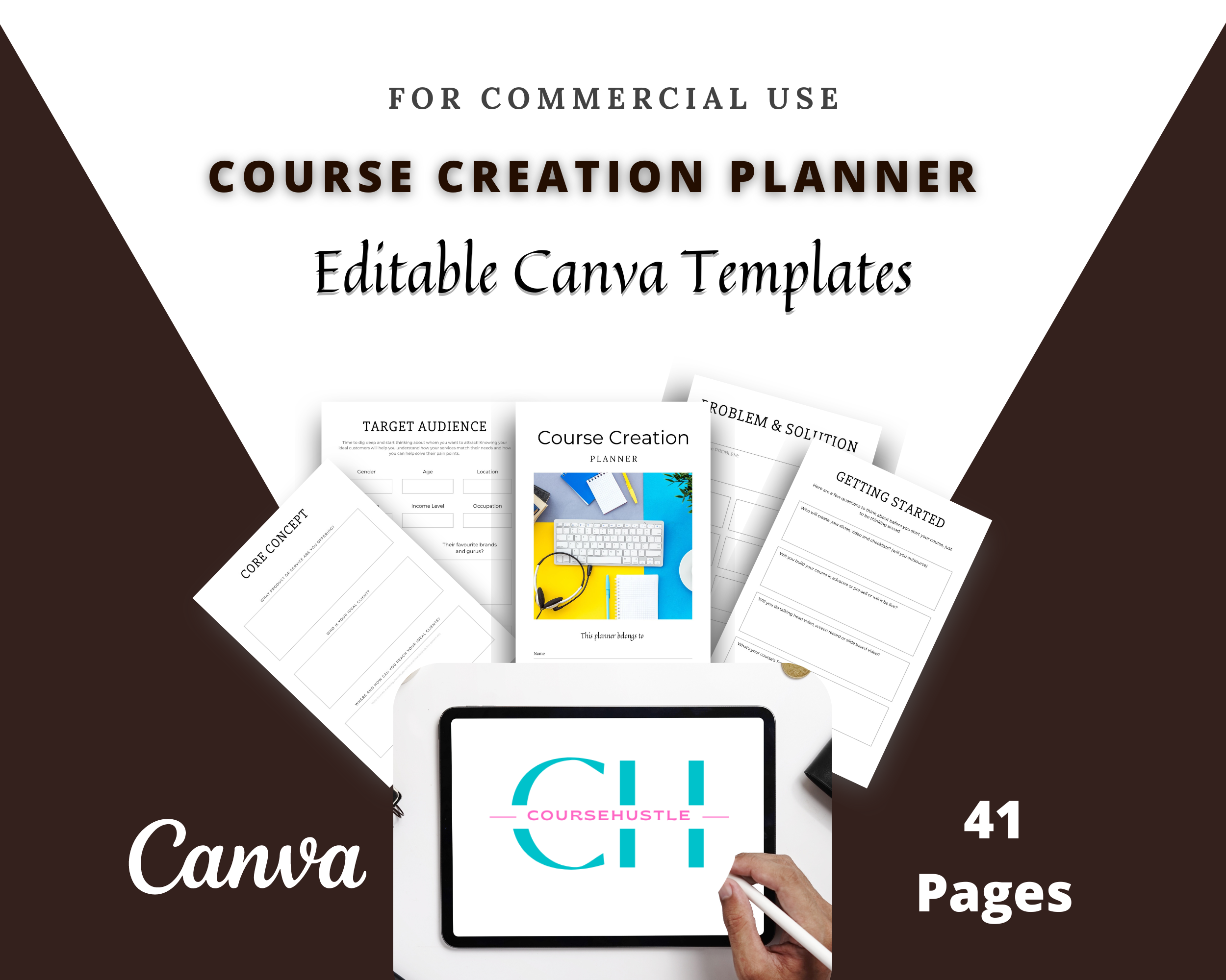 Editable Course Creation Planner in Canva | Commercial Use