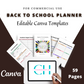 Editable Back to School Planner in Canva | Canva Template Pack | Commercial Use