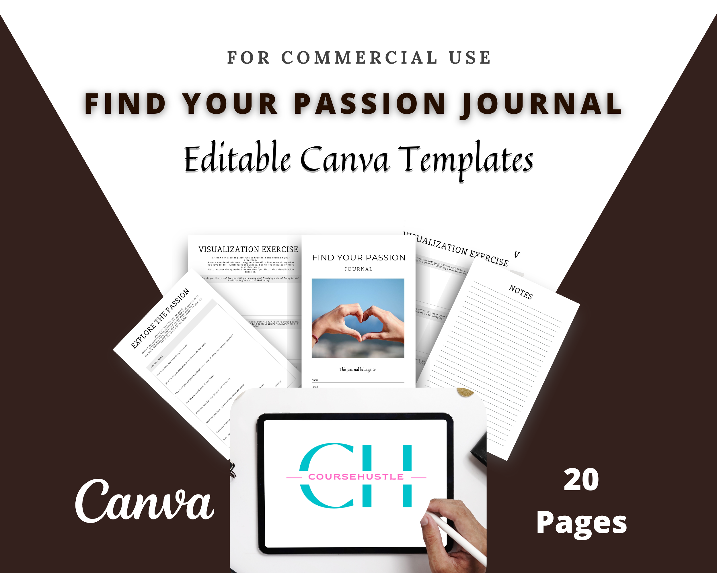 Editable Find Your Passion Journal in Canva | Commercial Use