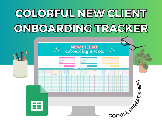 Colorful New Client Onboarding Tracker Google Spreadsheet | Simple Onboarding Tracker Google Sheets