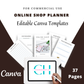 Editable Online Shop Planner Templates in Canva | Commercial Use