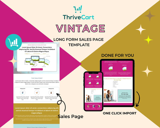 Vintage Sales Page Template in ThriveCart