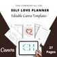 Editable Self Love Journal in Canva | Commercial Use