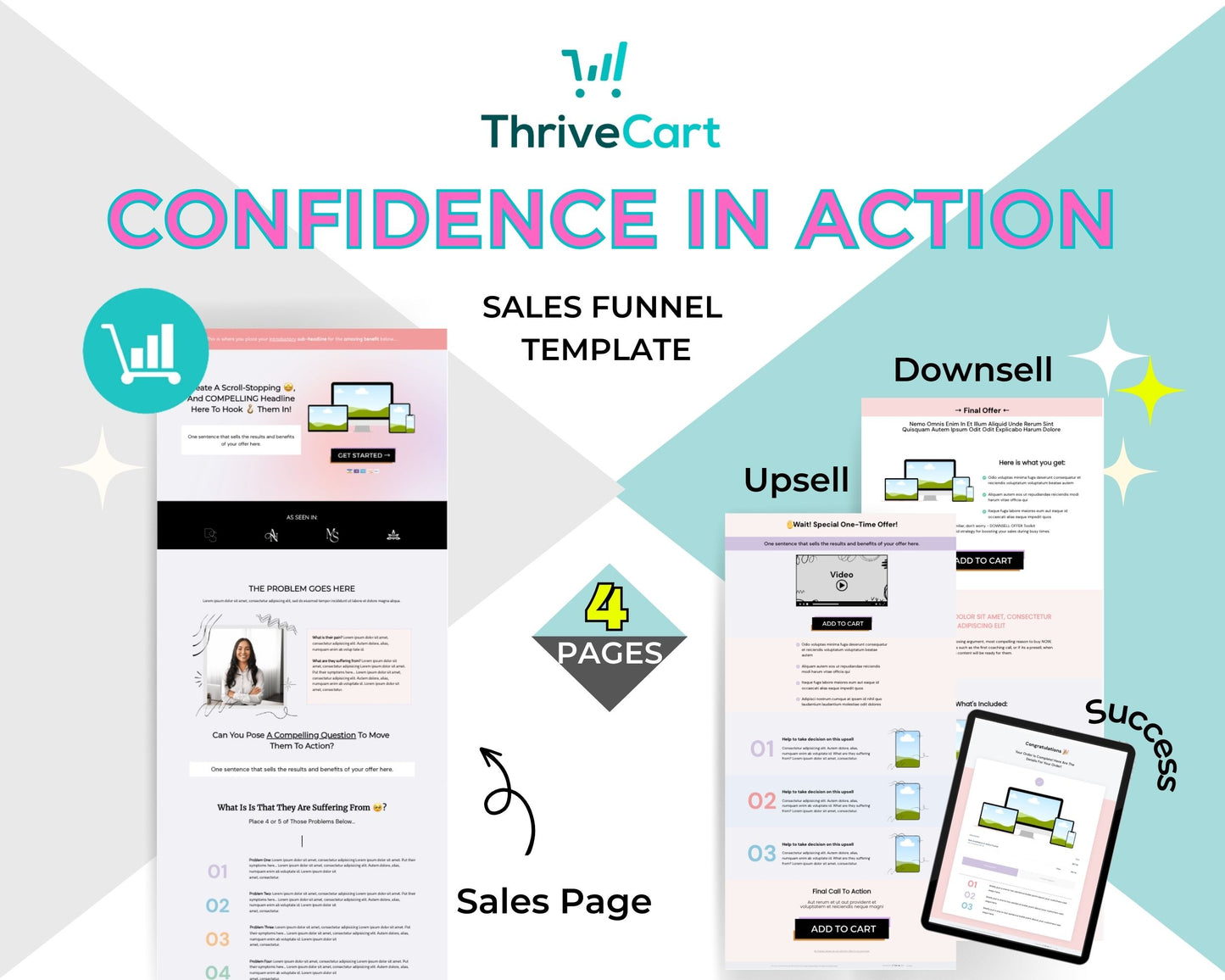 Confidence in Action Enhanced ThriveCart 4-Page Sales Funnel