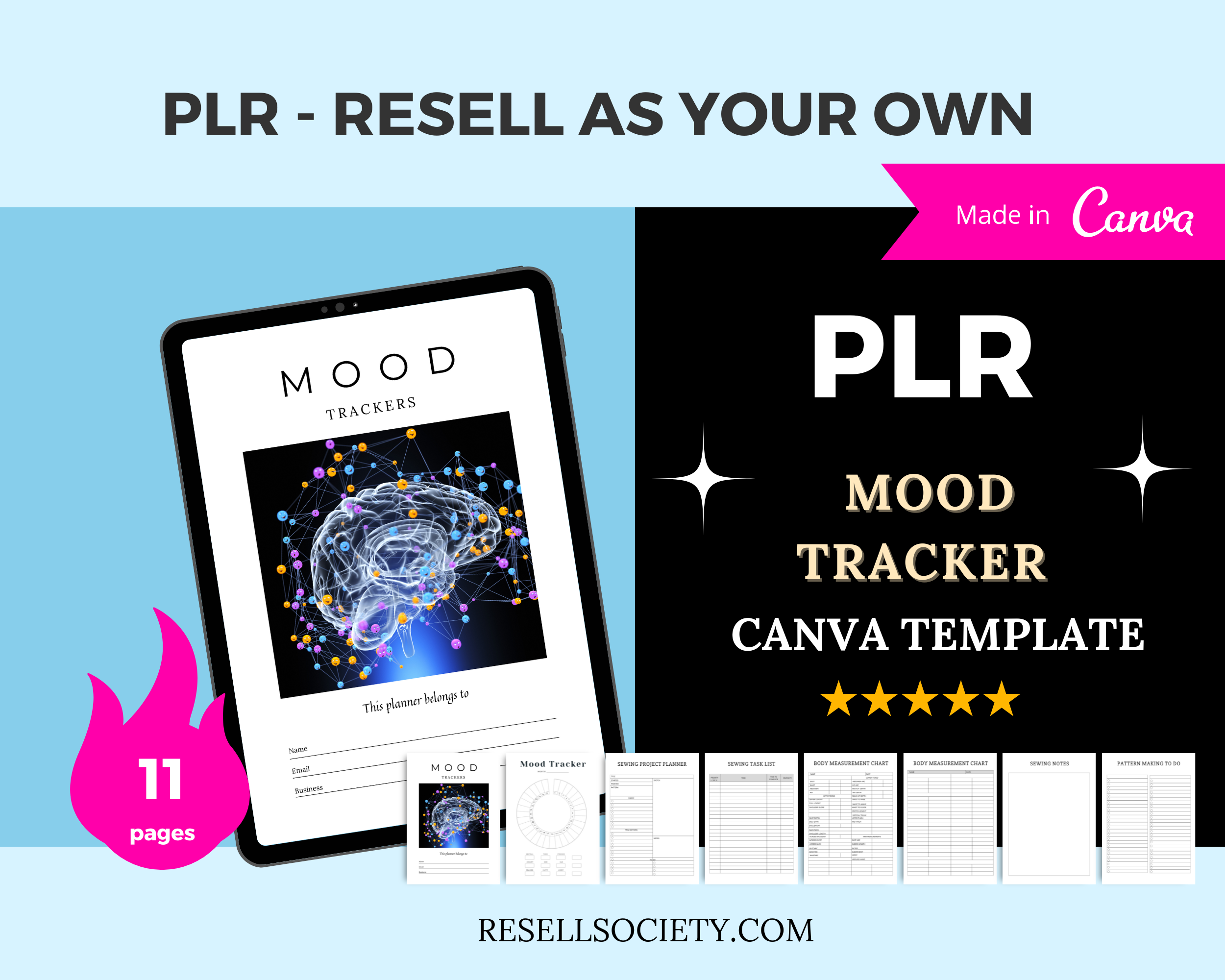 Mood Trackers in Canva | Commercial Use | Mood Journal Coaching Tool