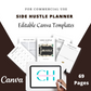 Editable Side Hustle Planner Template in Canva | Canva Template Pack | Side Hustle Template | Commercial Use