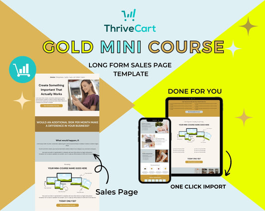 Gold Online Course Sales Page Template in Thrivecart