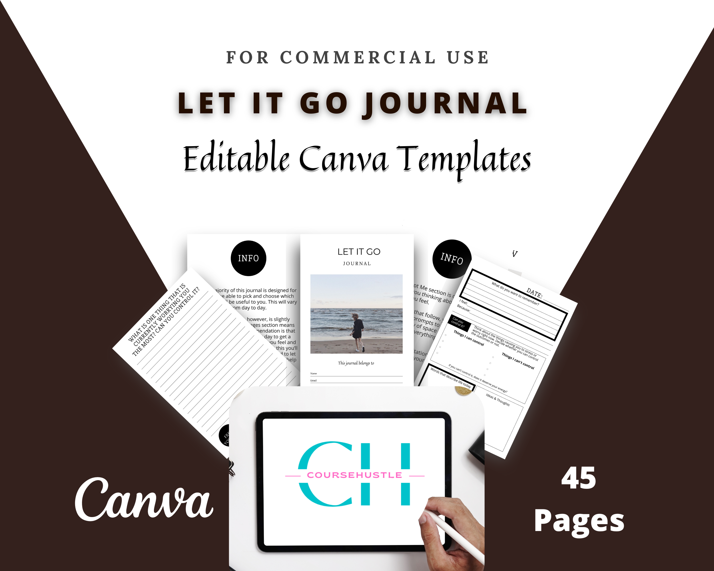 Editable Let it Go Journal in Canva | Commercial Use