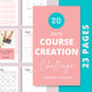 20 Day Course Creation Challenge | Course Launch Planner | Editable Canva Template A4 Size