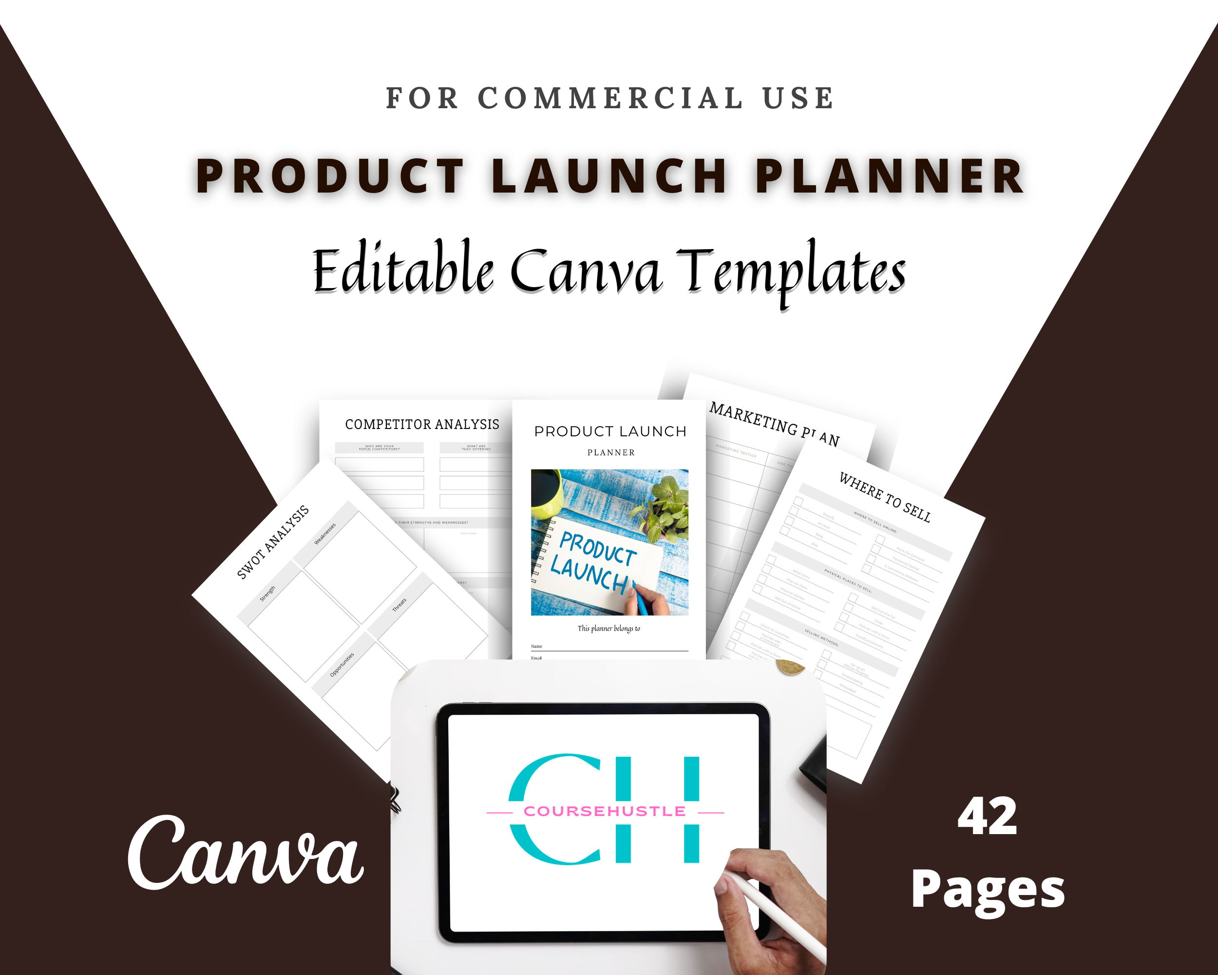 Editable Product Launch Planner Templates in Canva | Commercial Use