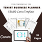 Editable Tshirt Business Planner in Canva | Commercial Use