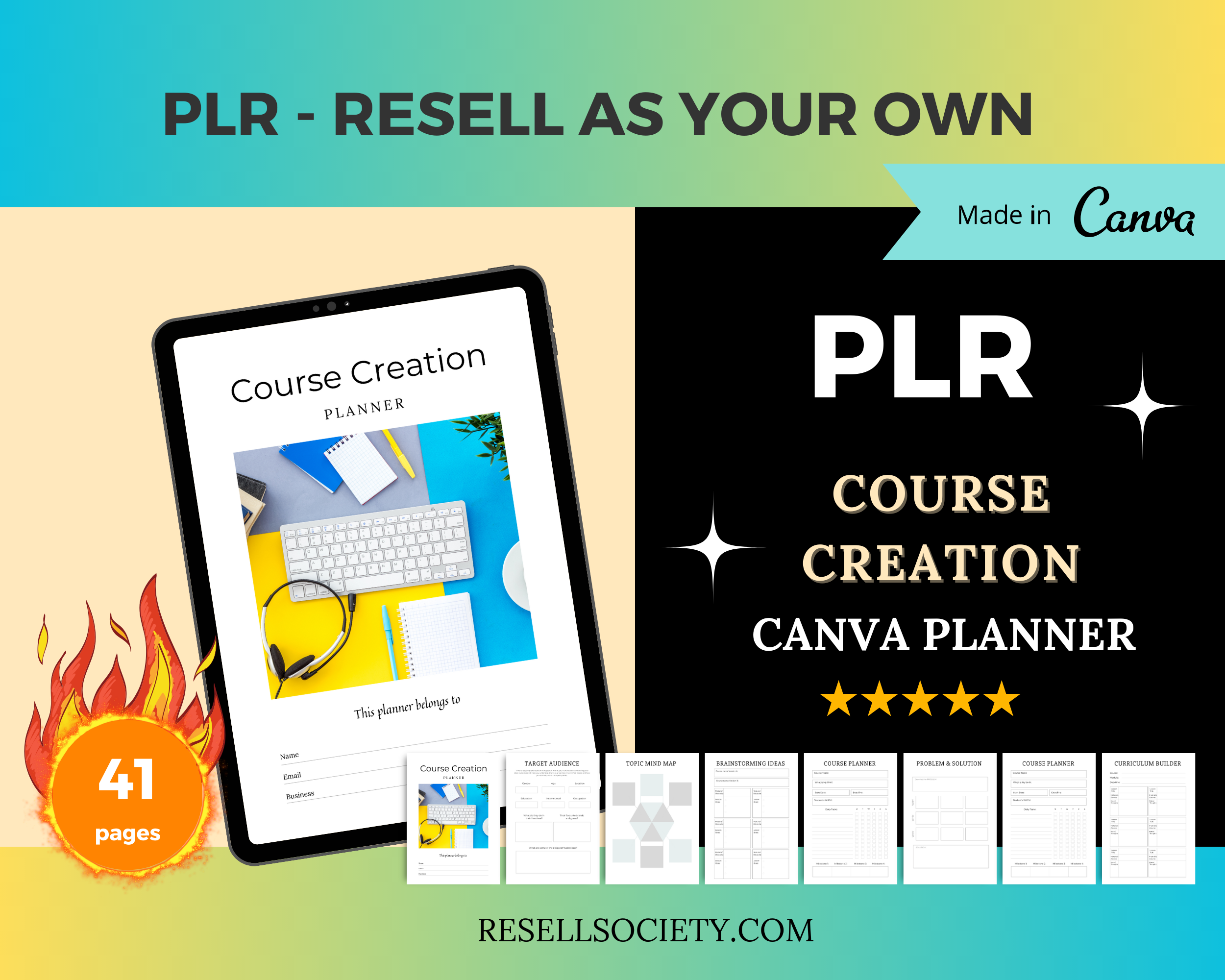 Editable Course Creation Planner in Canva | Commercial Use