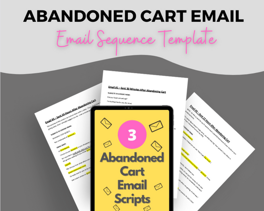 Abandoned Cart Email Sequence | Abandoned Cart Email Templates | Done for You Product