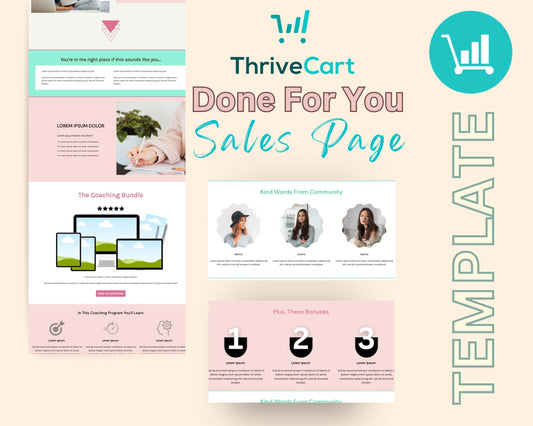 Fresh Pink Coaching Sales Page Template in Thrivecart
