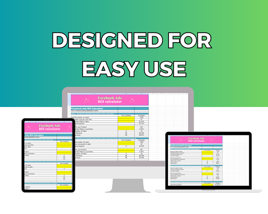 Facebook Advertising ROI Calculator  Google Spreadsheet | Simple Facebook Advertising ROI Calculator  Google Sheets