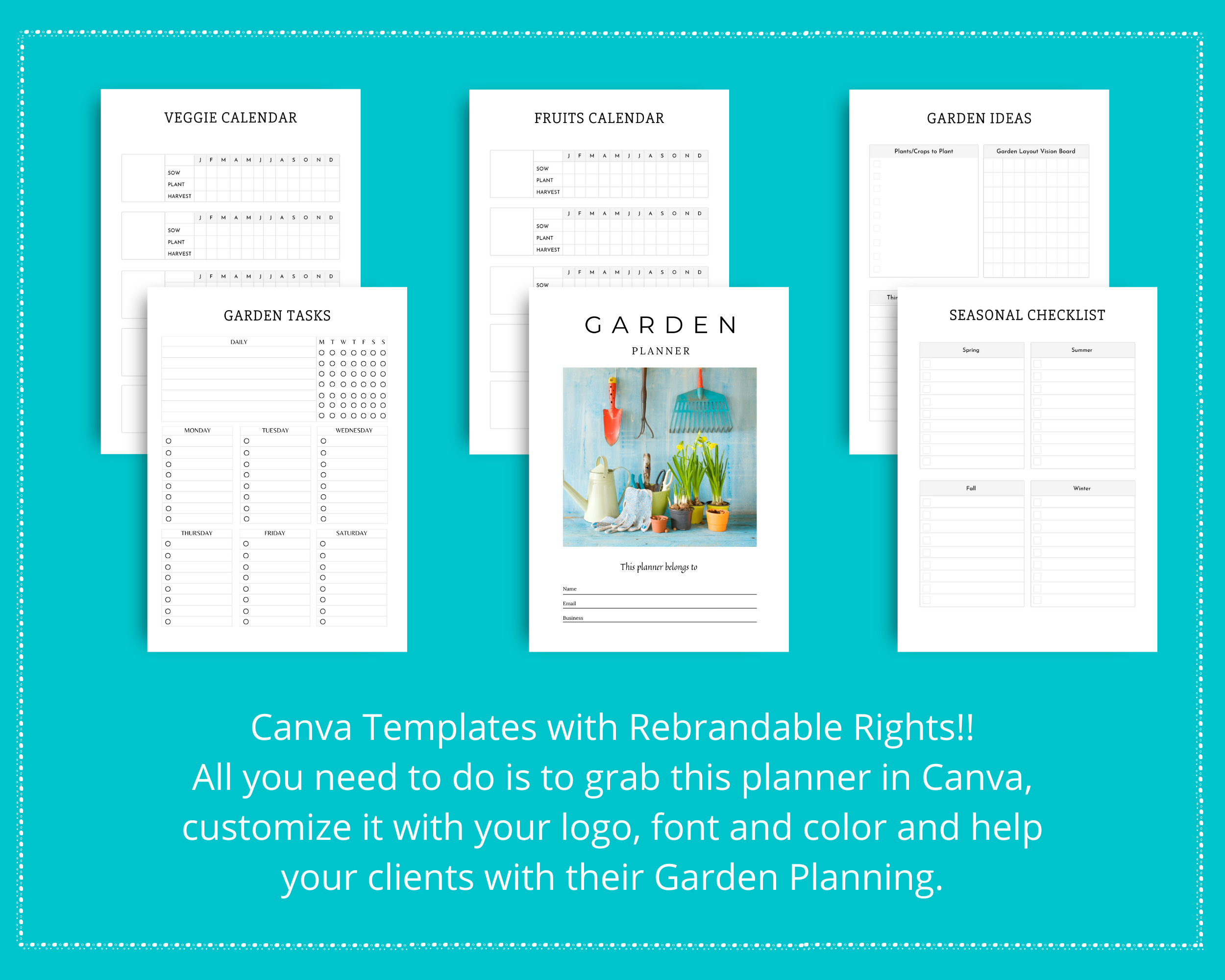 Editable Garden Planner in Canva | Commercial Use