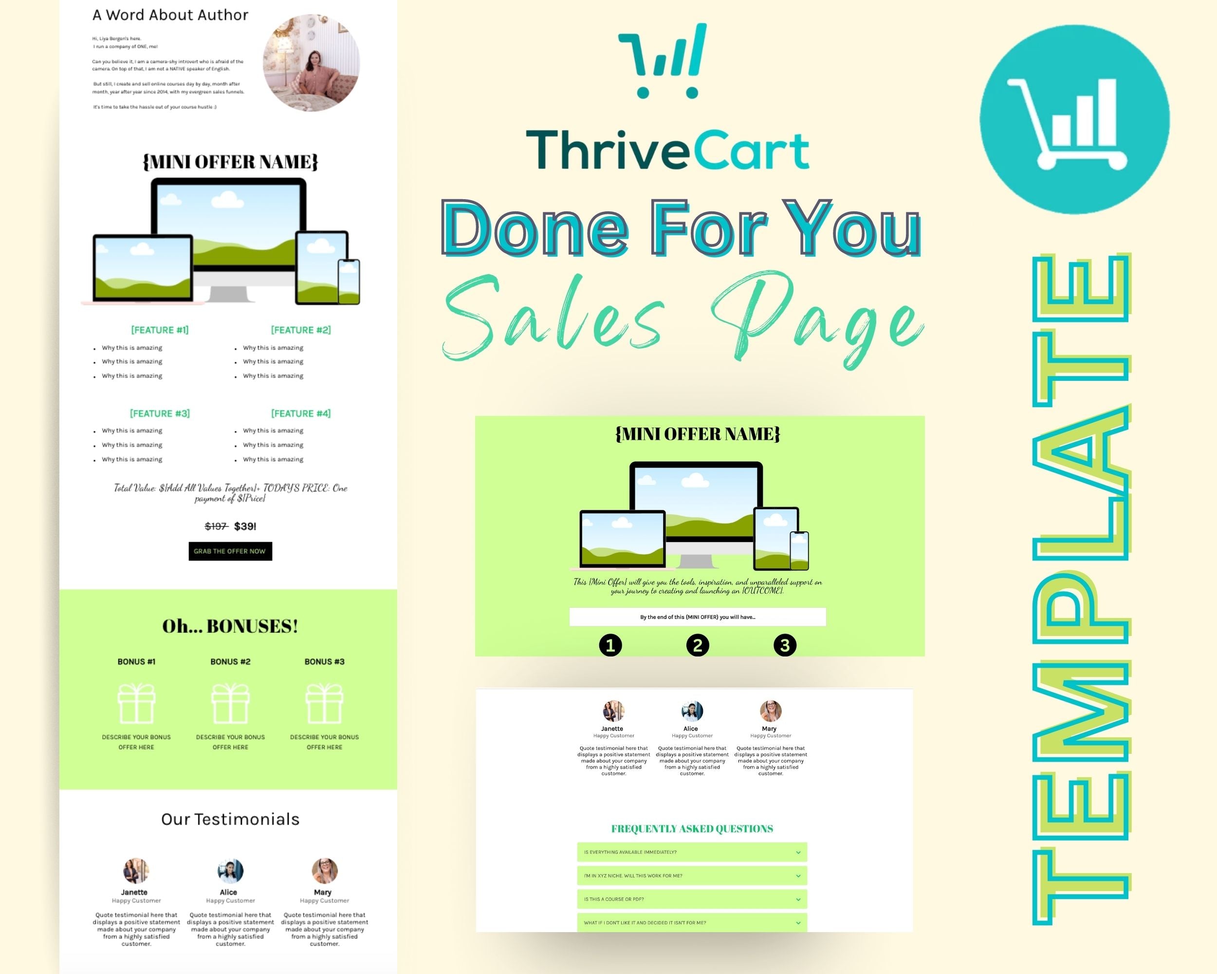 Mini Offer Sales Page Template in ThriveCart