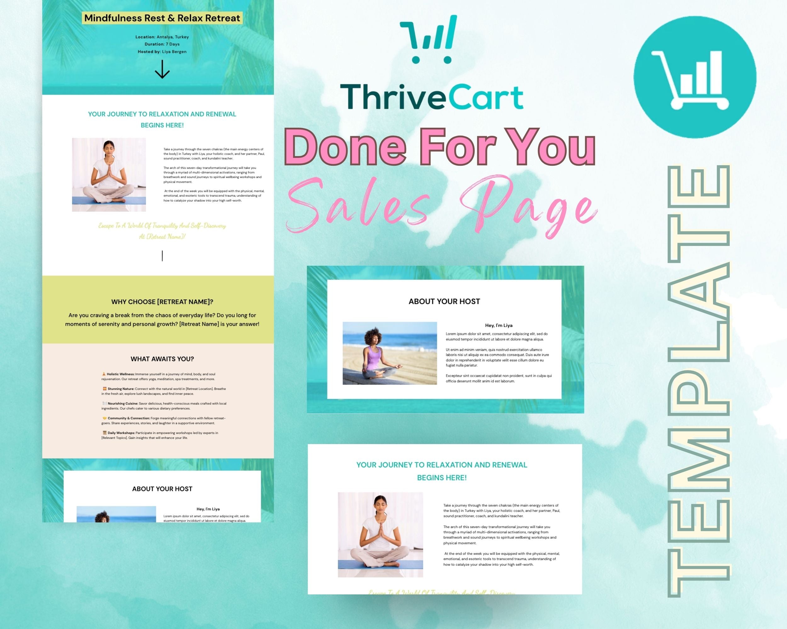 Retreat Sales Page Template in ThriveCart
