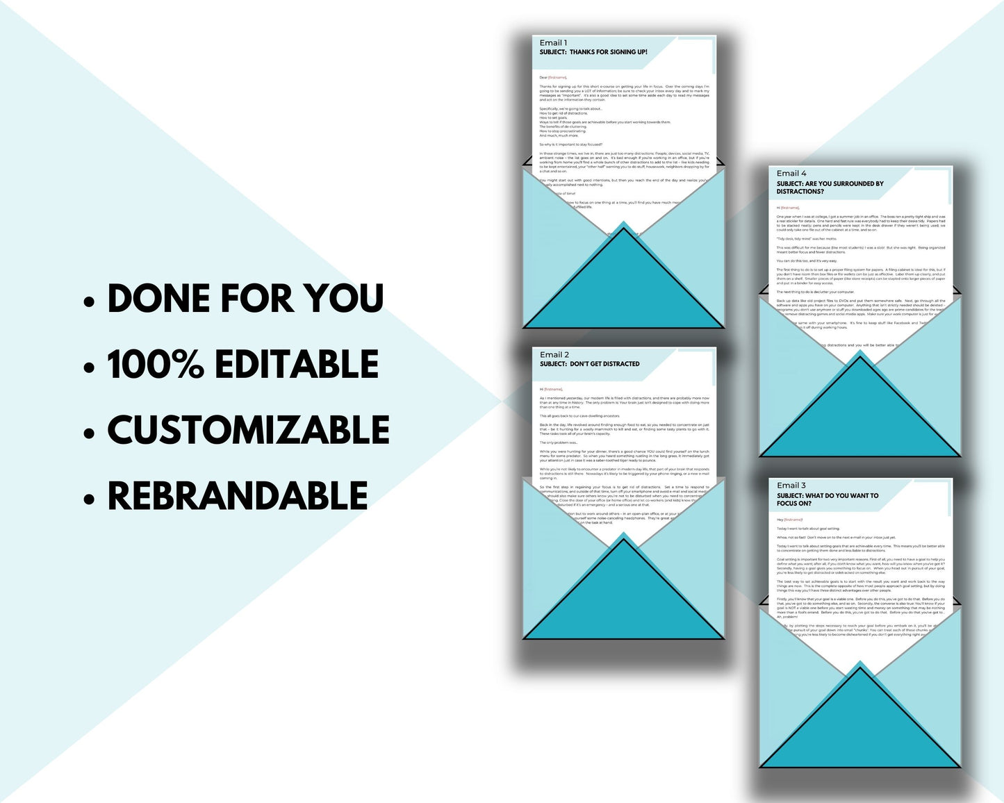 Focus 7 Day Emails | Email eCourse Template | Newsletter Template
