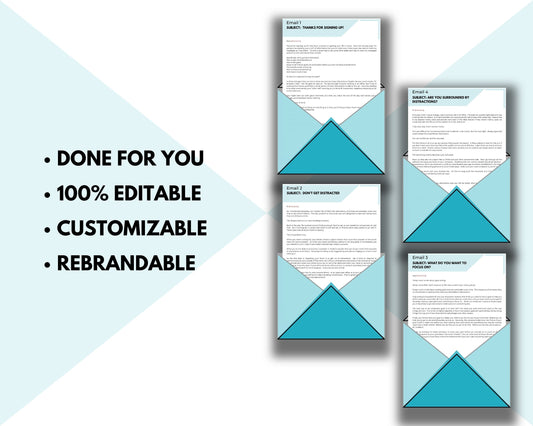 Focus 7 Day Emails | Email eCourse Template | Newsletter Template
