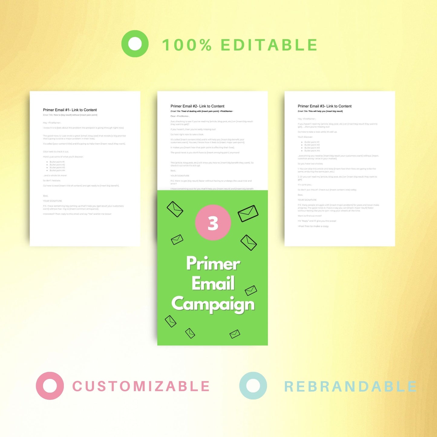 Priming List Email Sequence | Link to Content Emails | Fill-In-The-Blank Template | Done for You Scripts