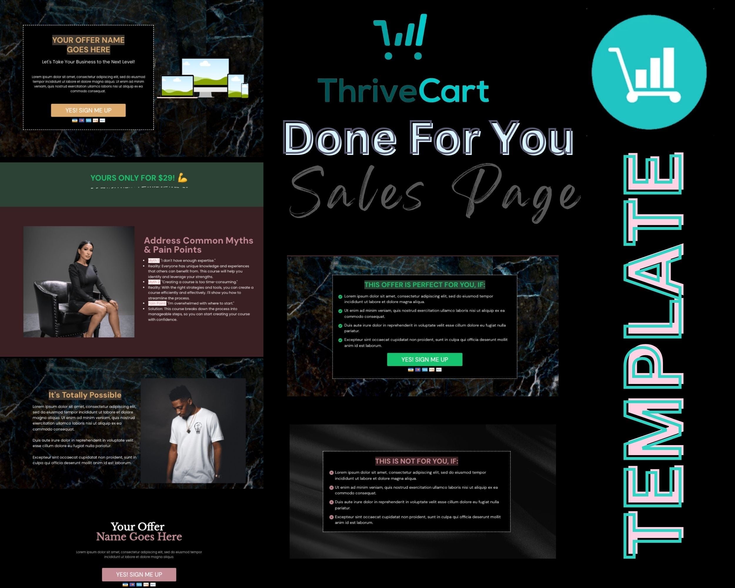 Dark Mode Sales Page Template in ThriveCart