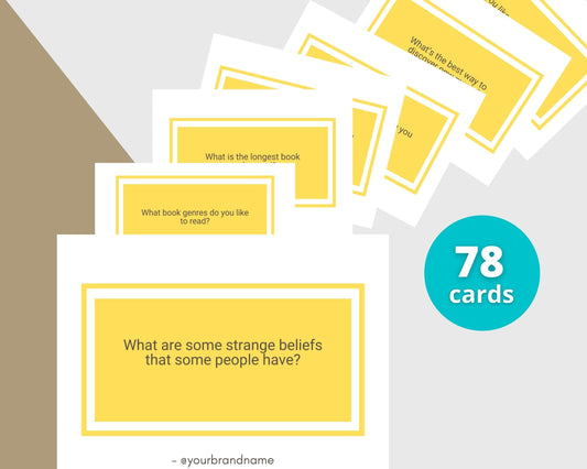 78 Conversation Starters Cards | Canva Inspirational Cards | Commercial Use